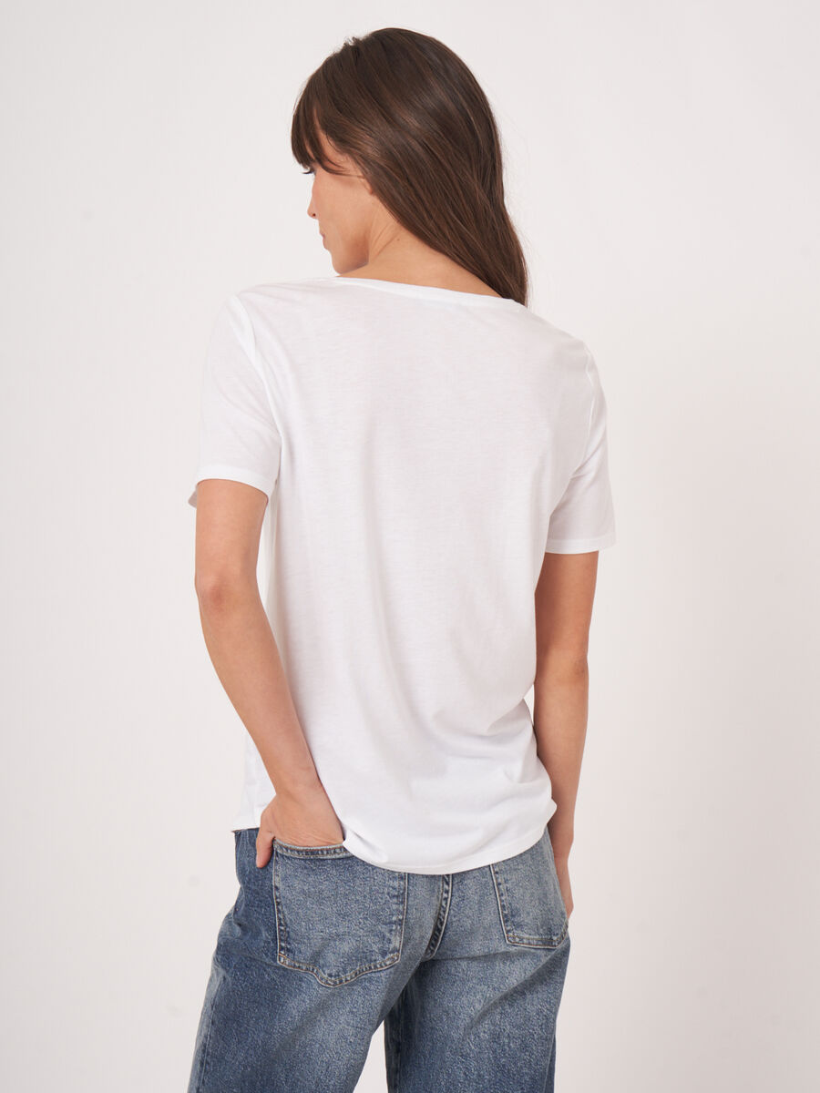 T-shirt van lyocell-katoenmix image number 2