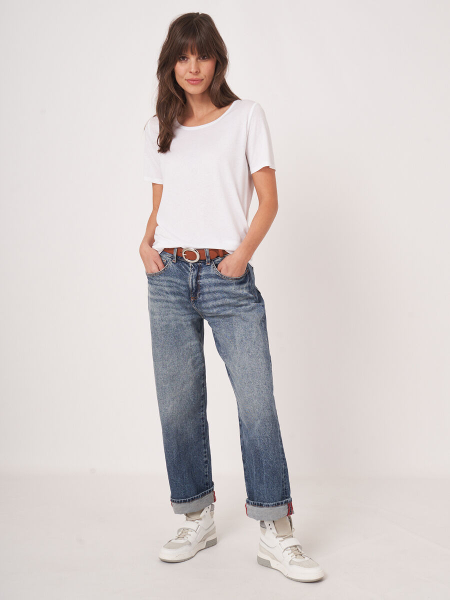 T-shirt van lyocell-katoenmix image number 3