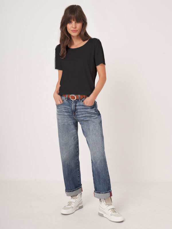 T-shirt en m&eacute;lange lyocell-coton image number 3