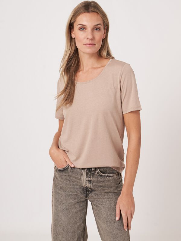 Lyocell&ndash;cotton blend t-shirt image number 0