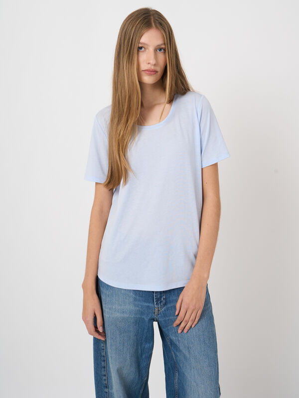 T-shirt van lyocell-katoenmix image number 0