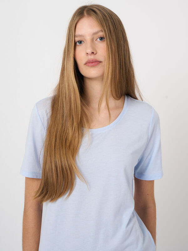 T-shirt van lyocell-katoenmix image number 2
