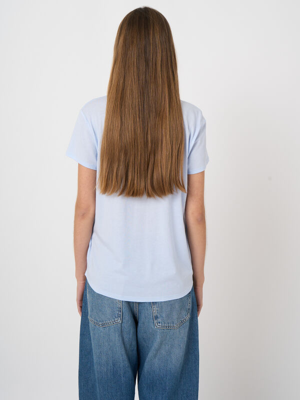 Lyocell-Baumwollmix T-Shirt, V-Ausschnitt & Brusttasche image number 3