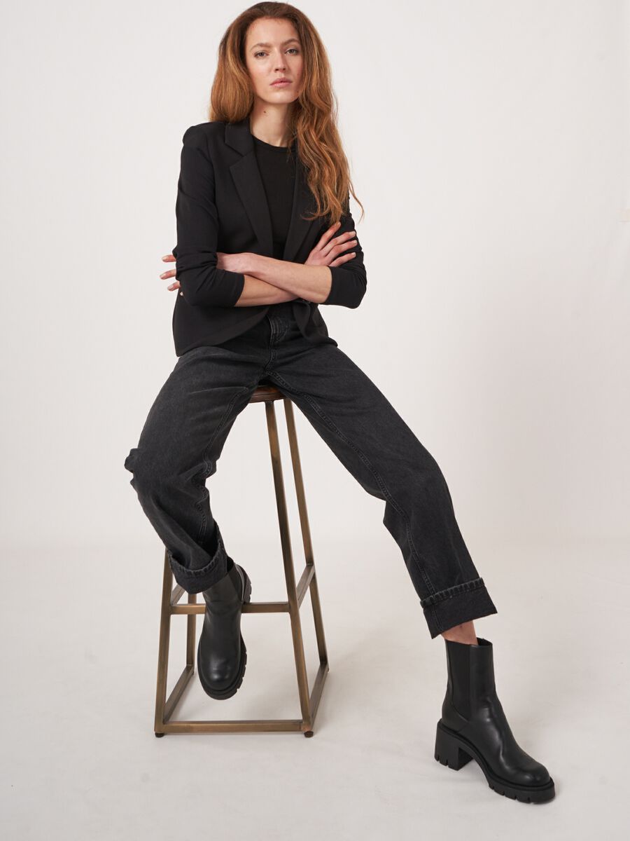 Blazer sweat femme — tissu doux & coupe slim repeat image number 5