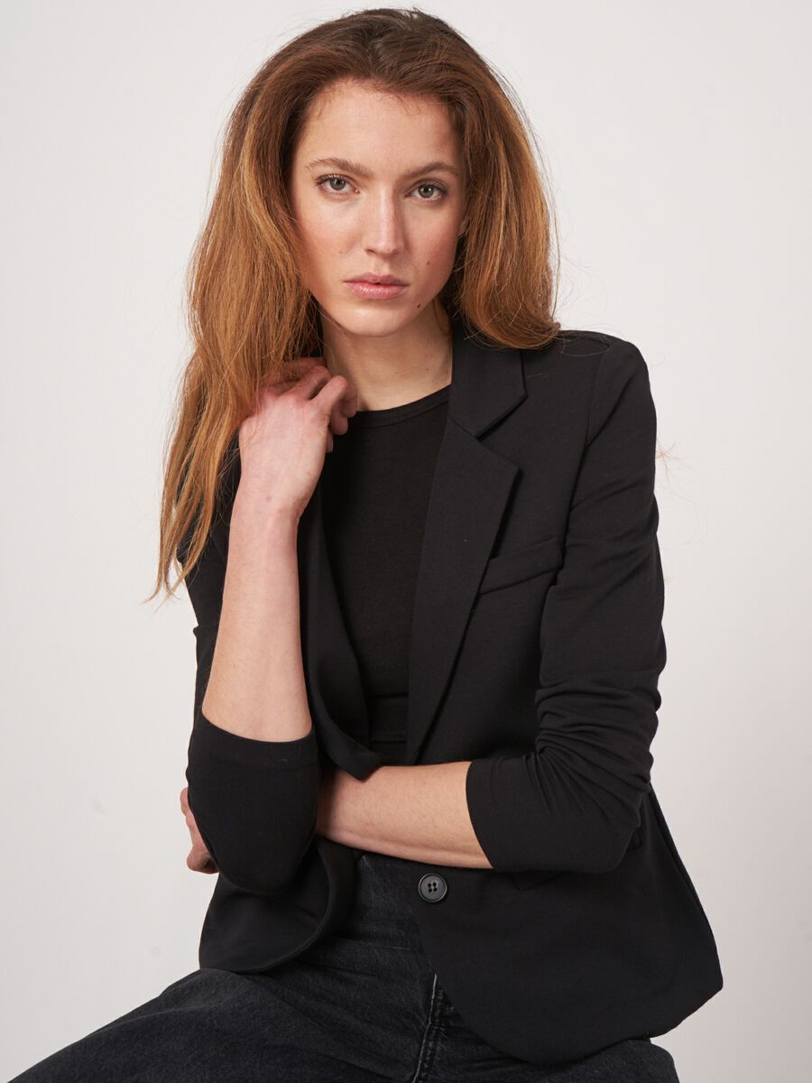 Blazer sweat femme — tissu doux & coupe slim repeat image number 2