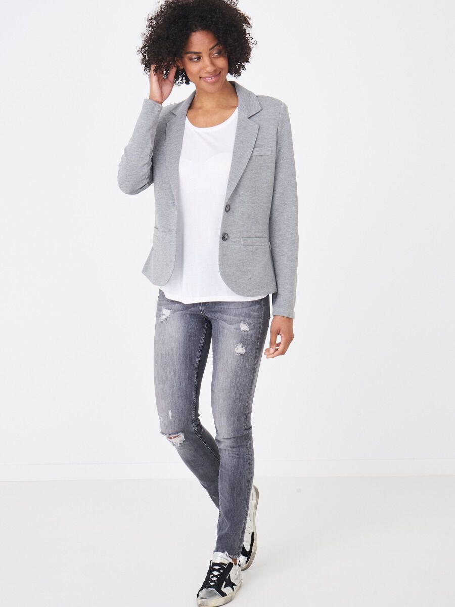 Sweatshirt-Blazer mit Reverskragen image number 36