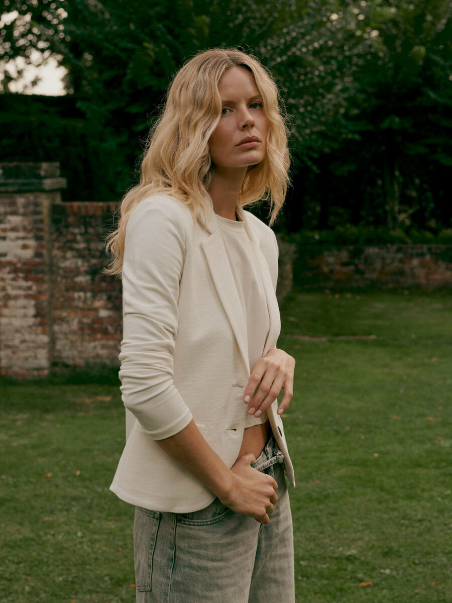 Blazer sweat en French terry, coupe ajust&eacute;e image number 7