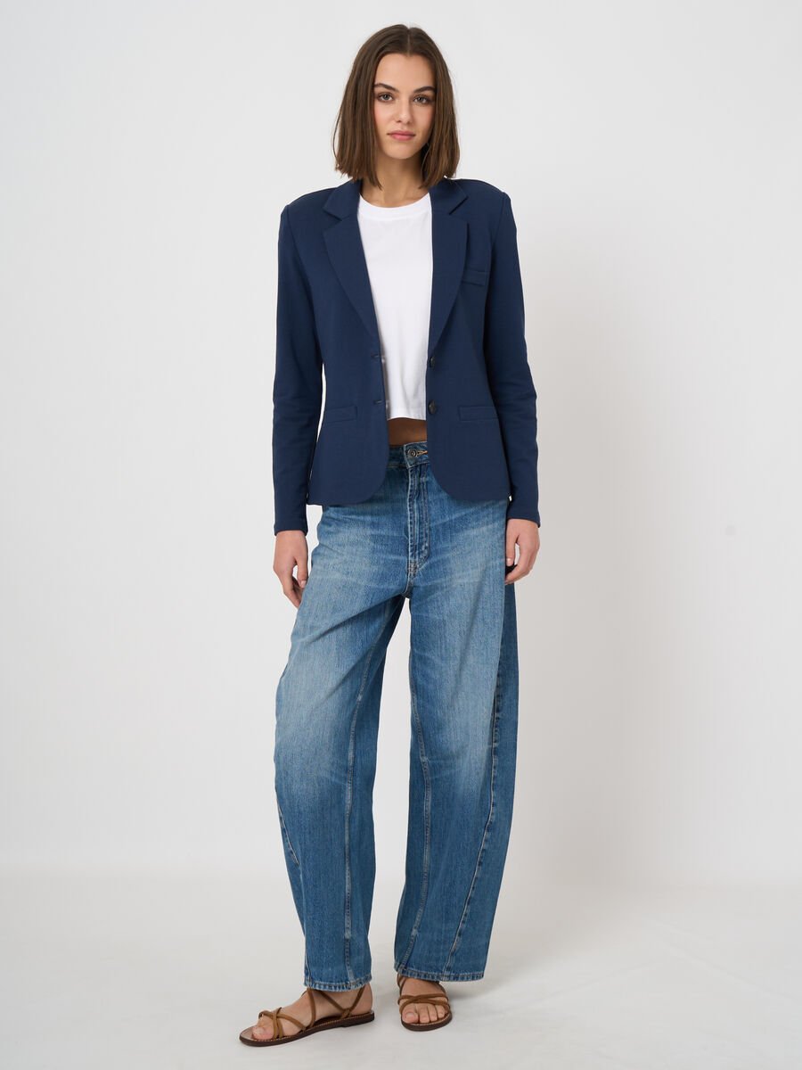 Blazer sweat en French terry, coupe ajust&eacute;e image number 0