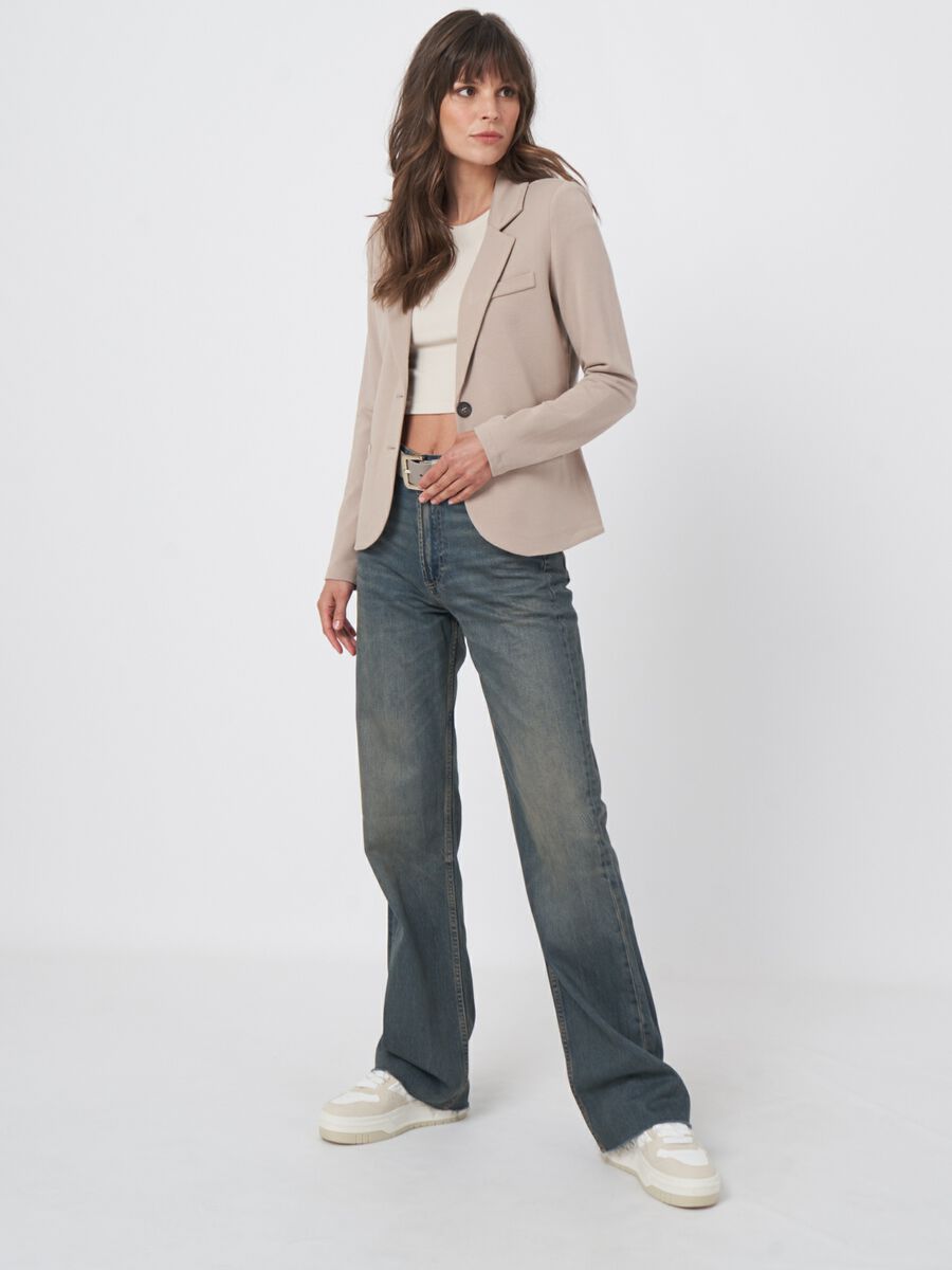 Sweatshirt-Blazer mit Reverskragen image number 3