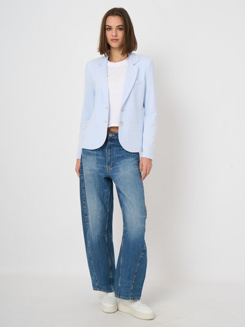 Blazer sweat en French terry, coupe ajust&eacute;e