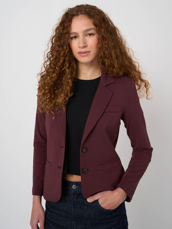 French terry blazer van modal-katoen image number 1