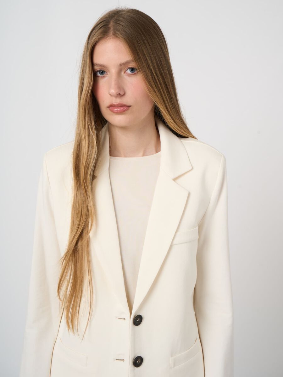 Modal-Cotton French Terry Sweatshirt Blazer image number 1