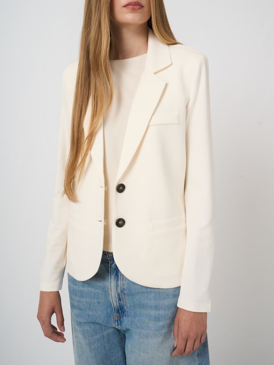 Modal-Cotton French Terry Sweatshirt Blazer image number 2