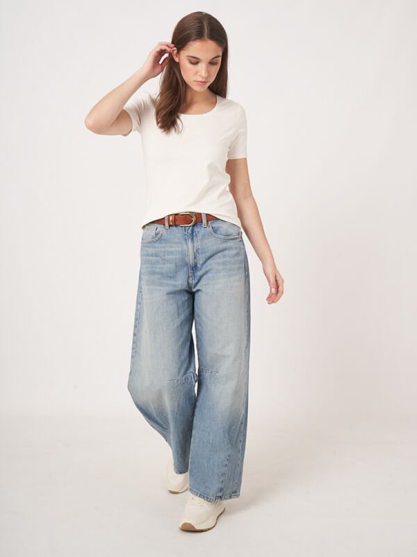 T-shirt basique femme en coton à col rond image number 3