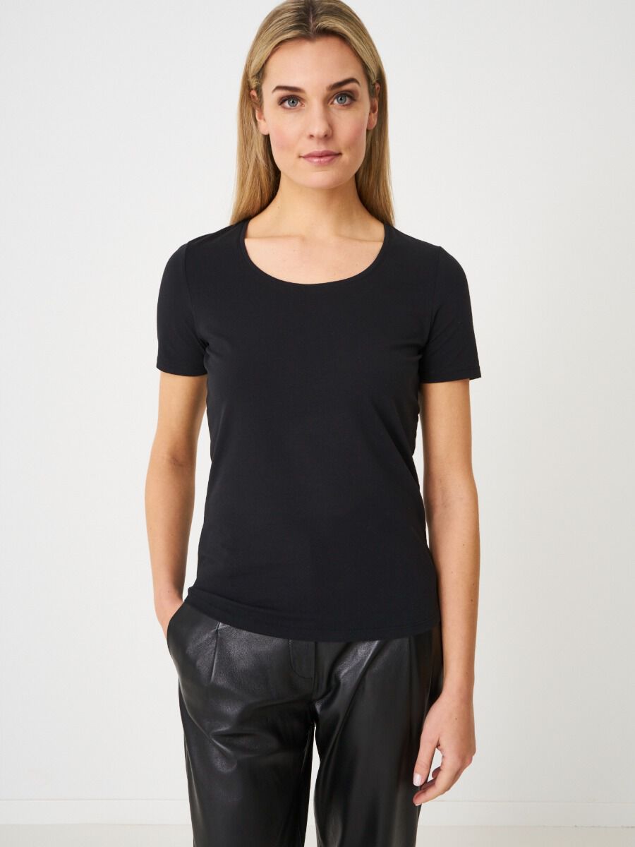 T-shirt basique femme en coton à col rond image number 0