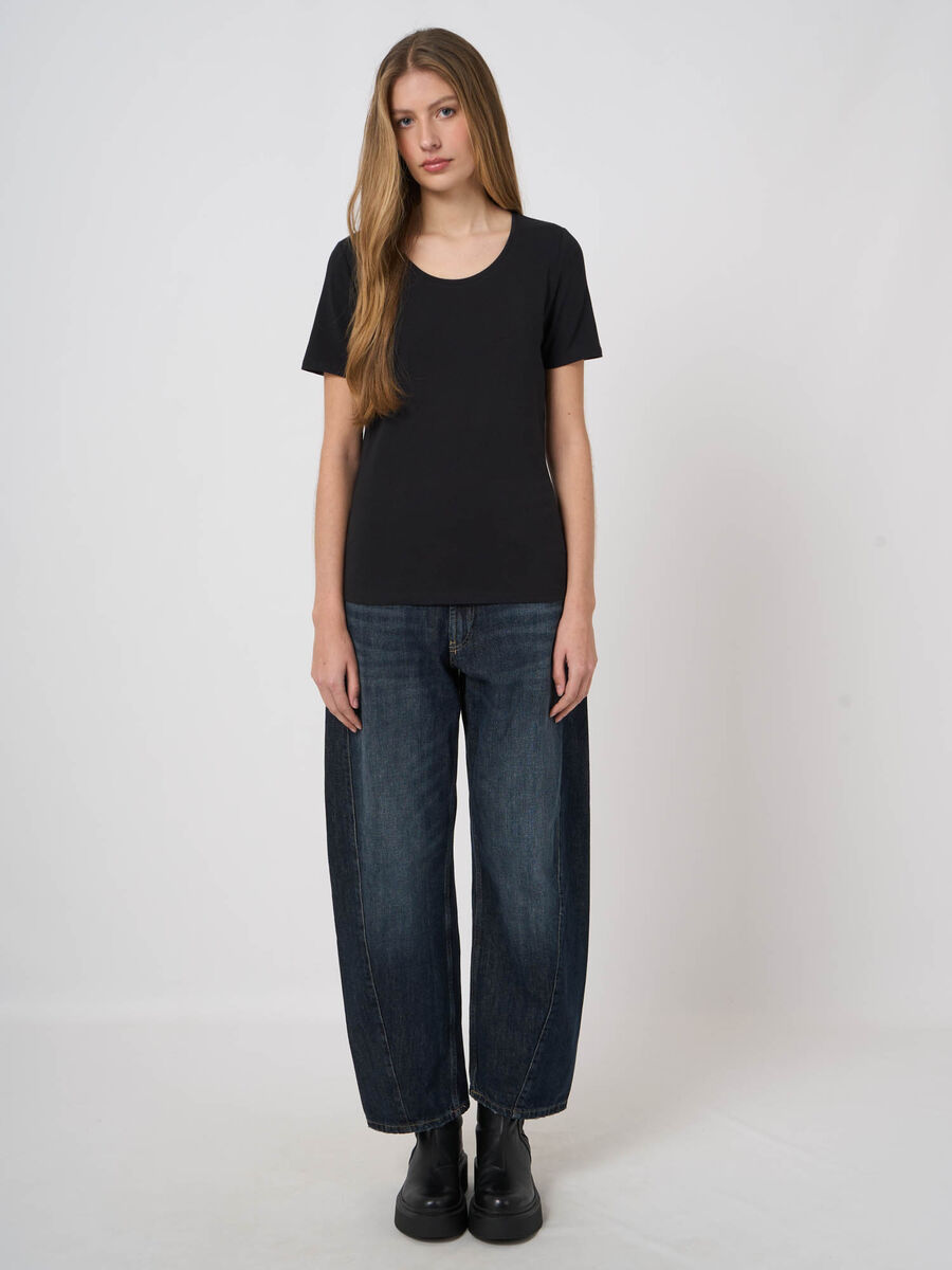 T-shirt col rond en coton stretch doux image number 2