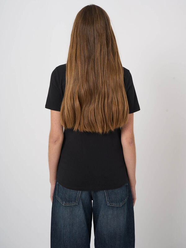 T-shirt col rond en coton stretch doux image number 3