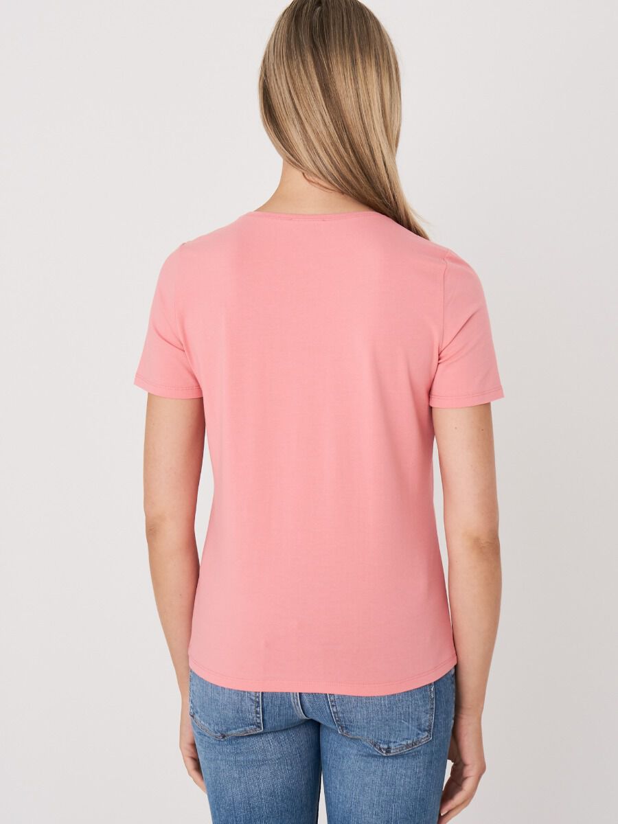 T-shirt col rond en coton stretch doux image number 1