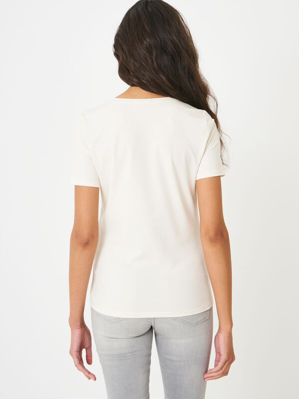 T-shirt col rond en coton stretch doux image number 1