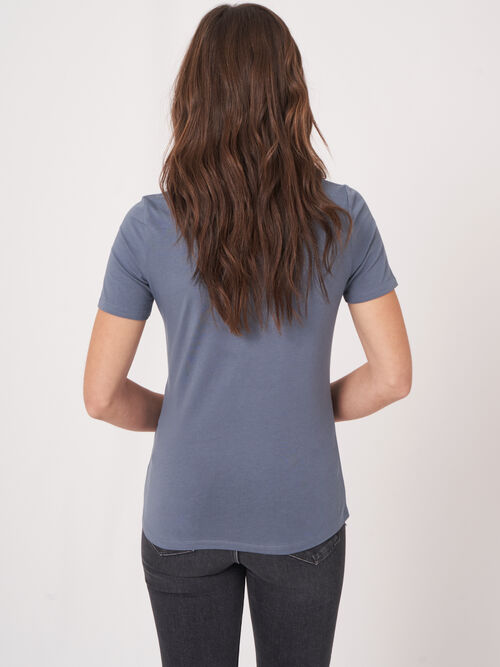 Basic T-Shirt mit Rundhalsausschnitt aus Baumwolle