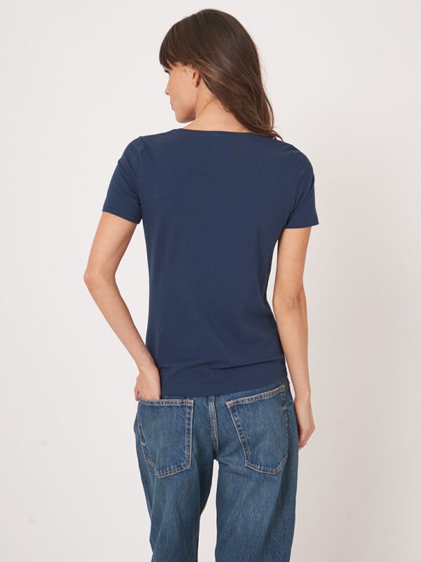 T-shirt basique femme en coton à col rond image number 4