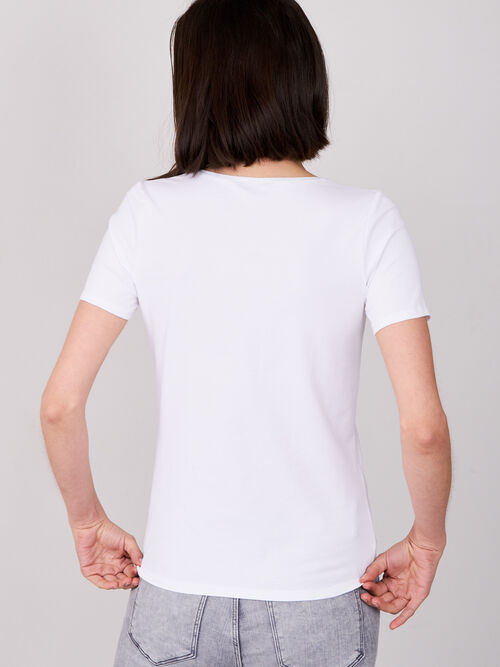 Basic cotton V-neck T-shirt 