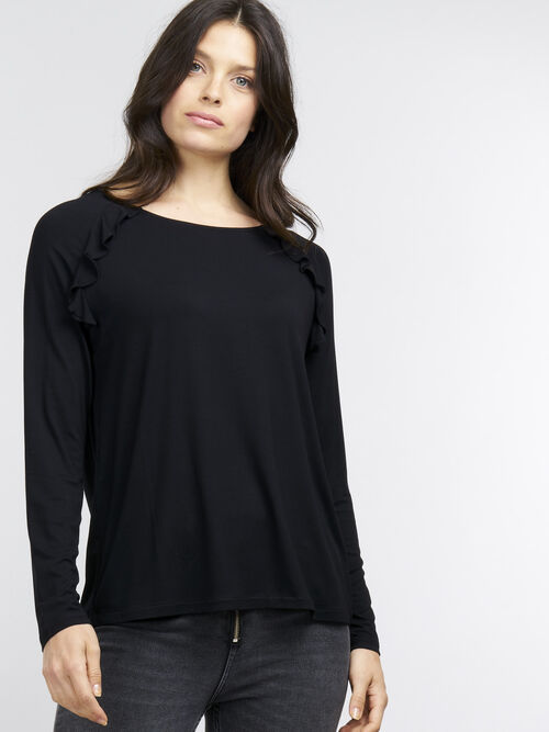 Long sleeve top with ruffles