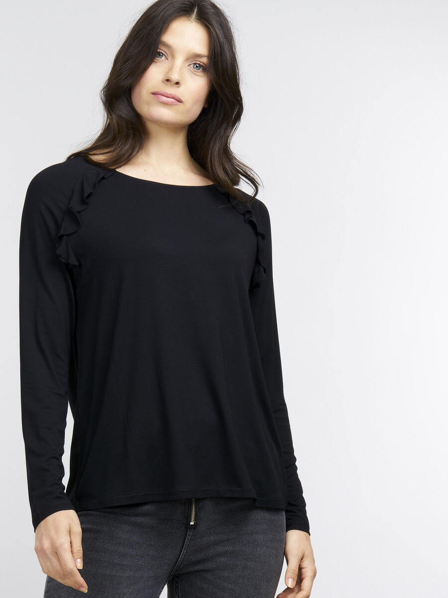 Long sleeve top with ruffles image number 0