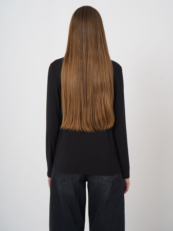 Slim-Fit Jersey Long-Sleeve Top with Round Neckline image number 2