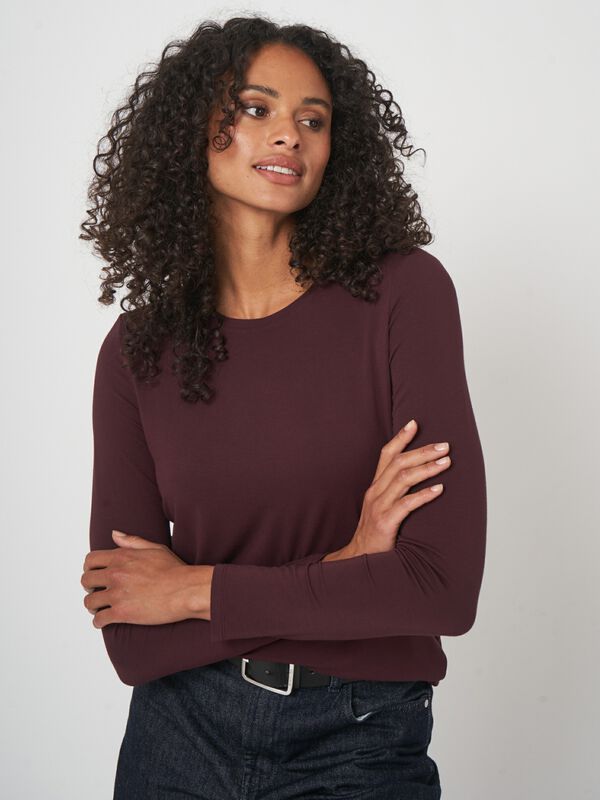 Basic damestop met lange mouwen image number 1