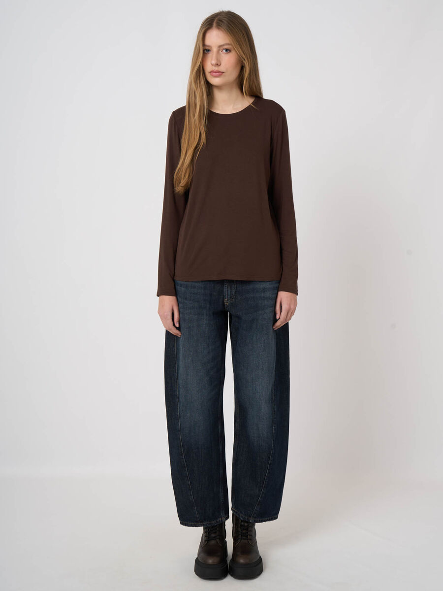 Slim-Fit-Jersey-Longsleeve mit Rundhalsausschnitt image number 3