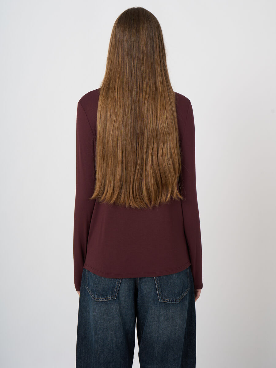 Slim-Fit Jersey Long-Sleeve Top with Round Neckline image number 2