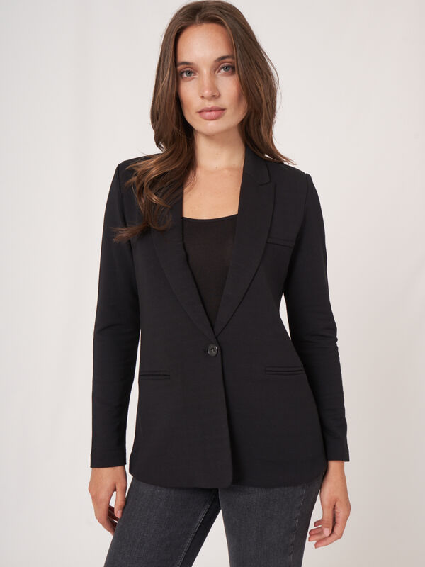 Medium length blazer made of sweatshirt fabric image number 3