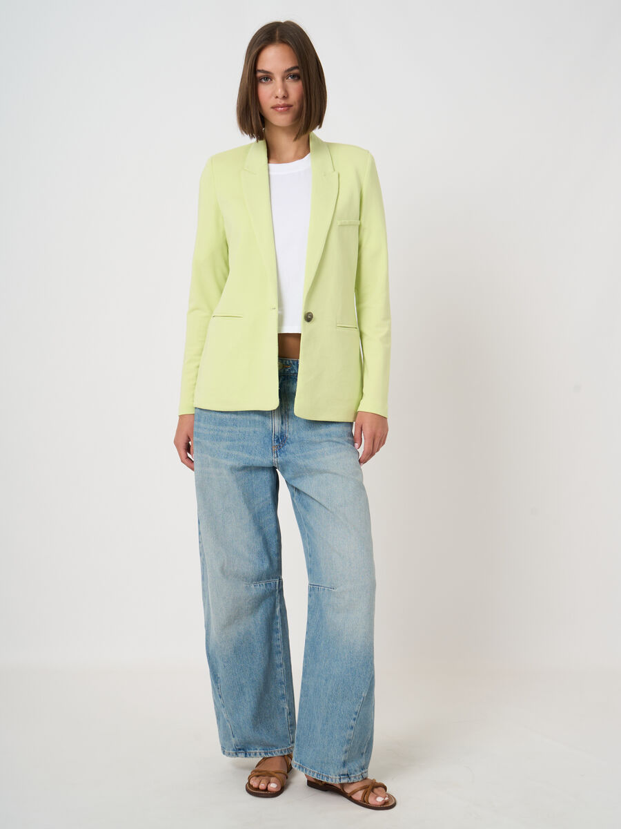 Medium length blazer made of sweatshirt fabric image number 0