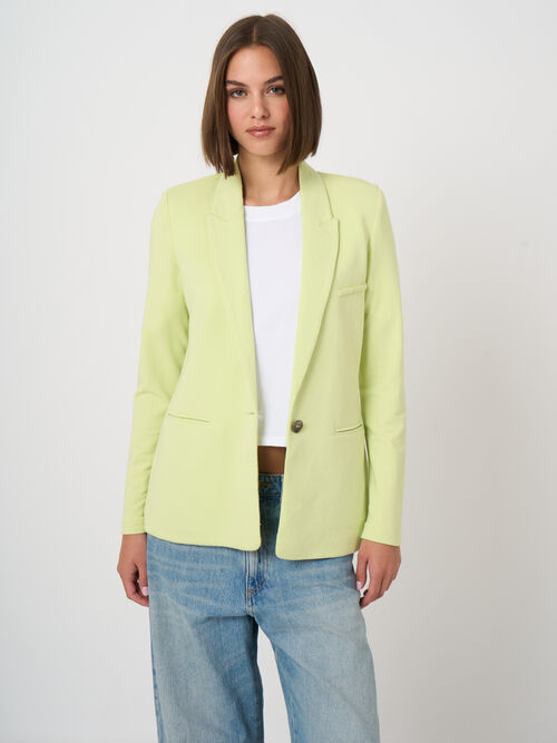 Medium length blazer made of sweatshirt fabric