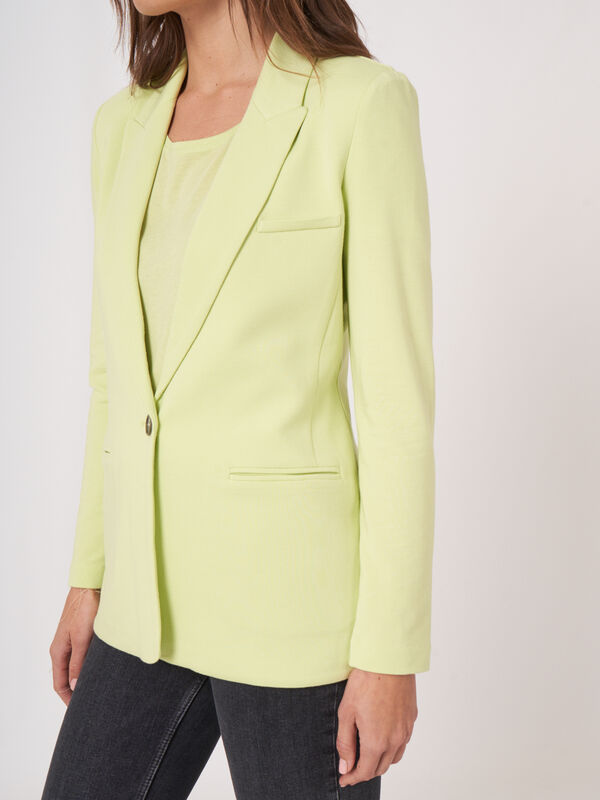 Blazer mi-long en tissu &agrave; sweatshirt image number 3