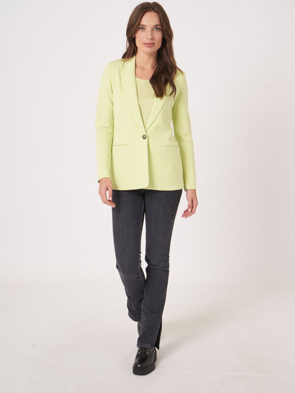 Blazer mi-long en tissu &agrave; sweatshirt image number 4