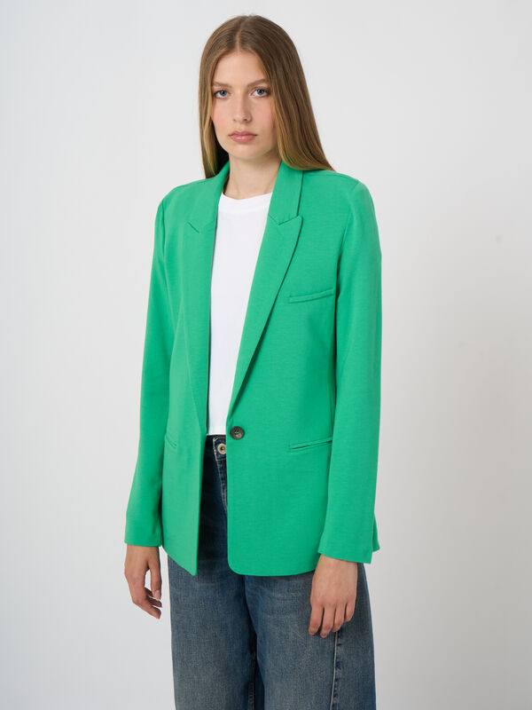 Mittellanger Blazer aus Sweatshirtstoff image number 0