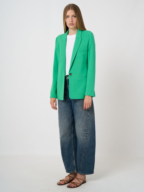Mittellanger Blazer aus Sweatshirtstoff image number 1