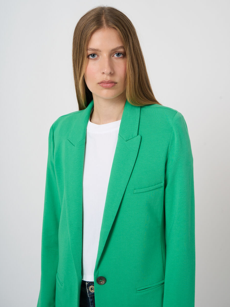 Medium length blazer made of sweatshirt fabric image number 2