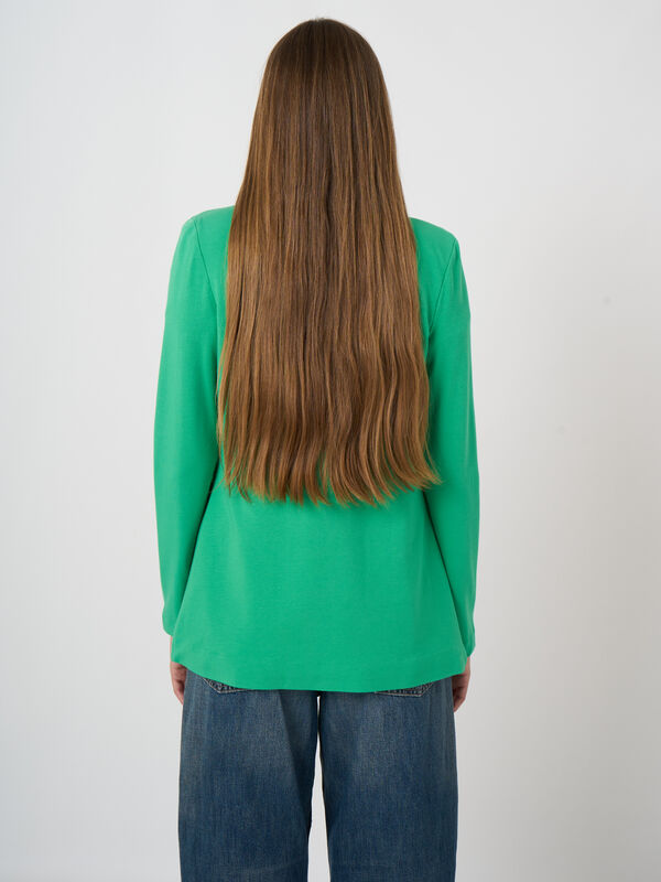 Mittellanger Blazer aus Sweatshirtstoff image number 3