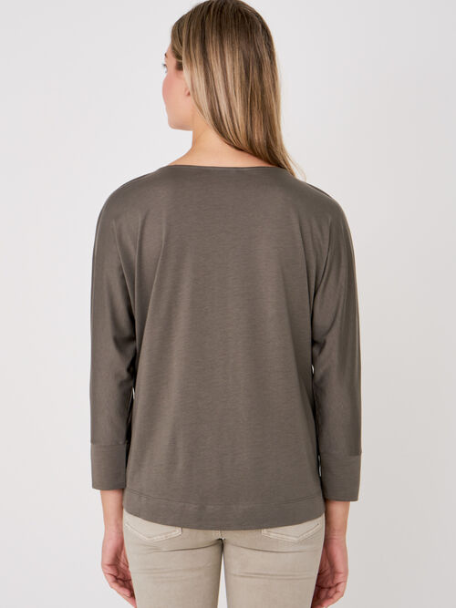 Batwing top with 3/4 sleeve