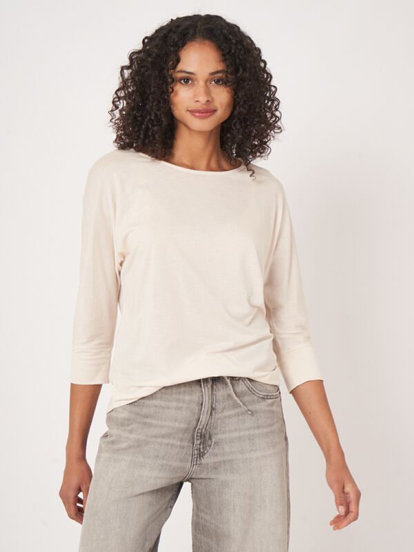Batwing top with 3/4 sleeve image number 0