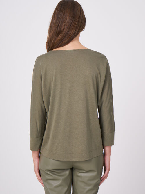 Batwing top with 3/4 sleeve