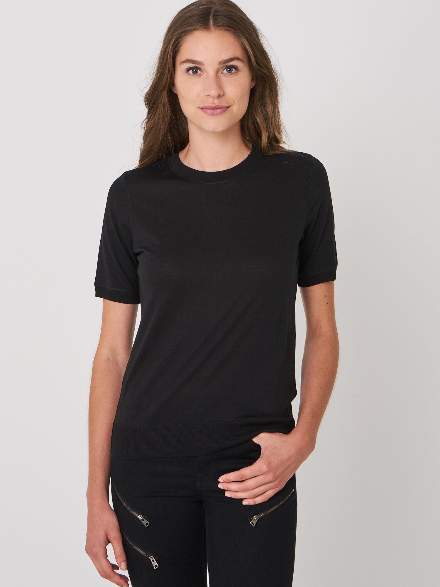 T-shirt van lyocell-katoenmix