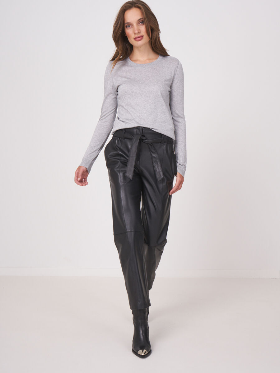 Long-sleeved top with round neck image number 3