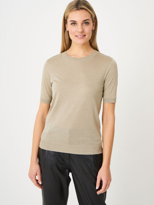 T-shirt in high quality lyocell-cotton blend