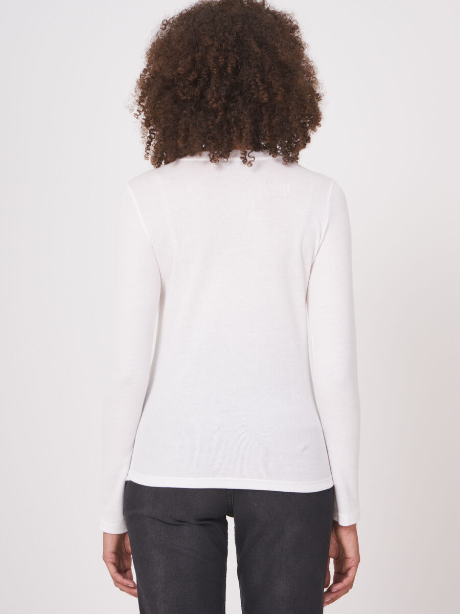Long sleeve fine rib jersey top image number 1