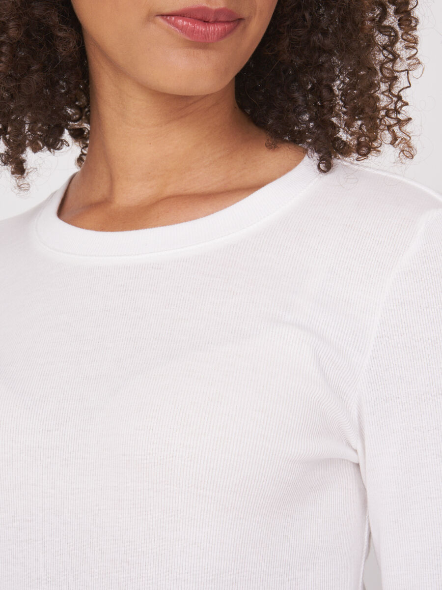 Long sleeve fine rib jersey top image number 2