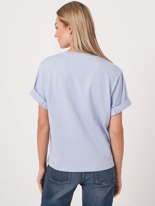 Loose fit T-shirt met opgerolde mouwen